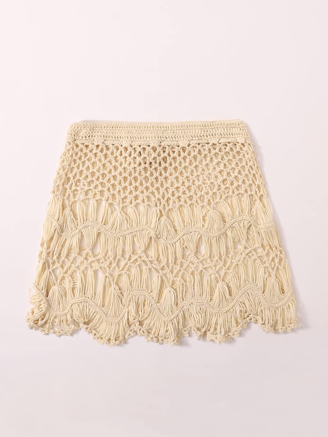 Floerns Women's Bathing Suit Tie Waist Crochet Beach Cover Up Skirt - Image 2