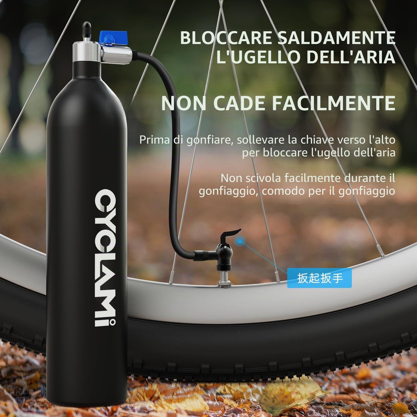 TIRE BOOSTER Gonfleur Tubeless da 1.3 litri per biciclette da strada e da montagna con AV/FV