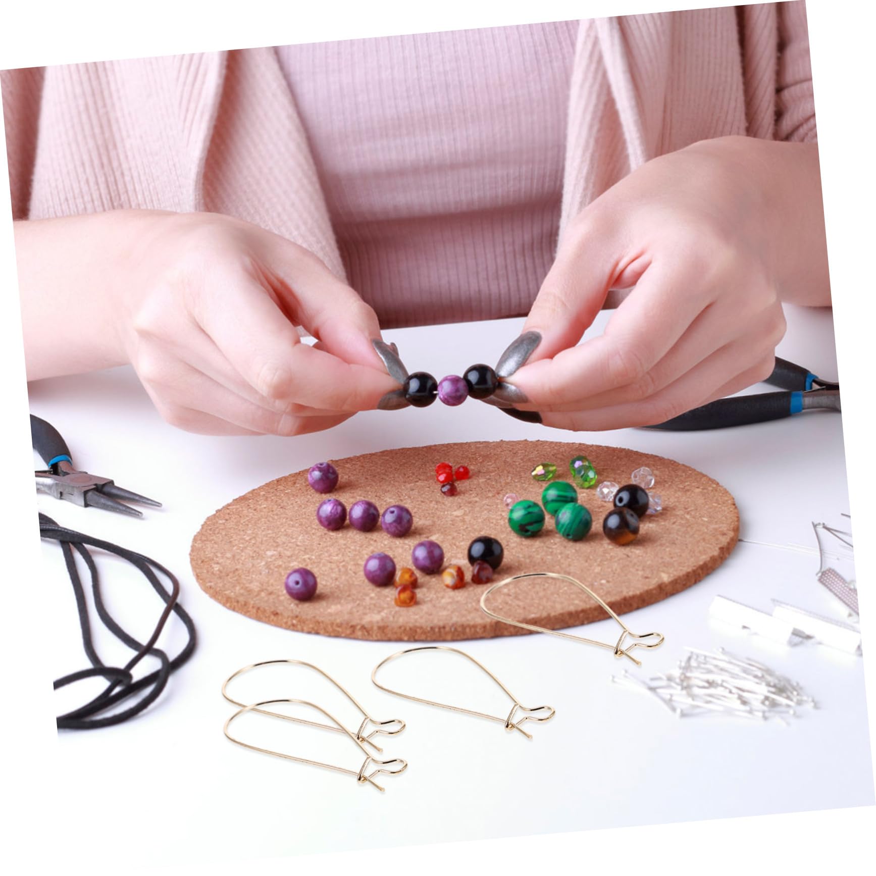 NUOBESTY 500piezas Ganchos De Pendientes Para Enganches Decorativos Para Creación De Pendientes