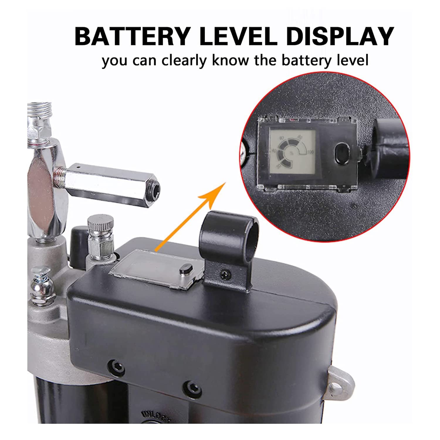 Pistola engrasadora inalámbrica eléctrica, Pistola engrasadora de Alta presión Recargable Profesional de 18 V, con Paquete de 2 baterías, Manguera a Prueba de explosiones de 12000 PSI