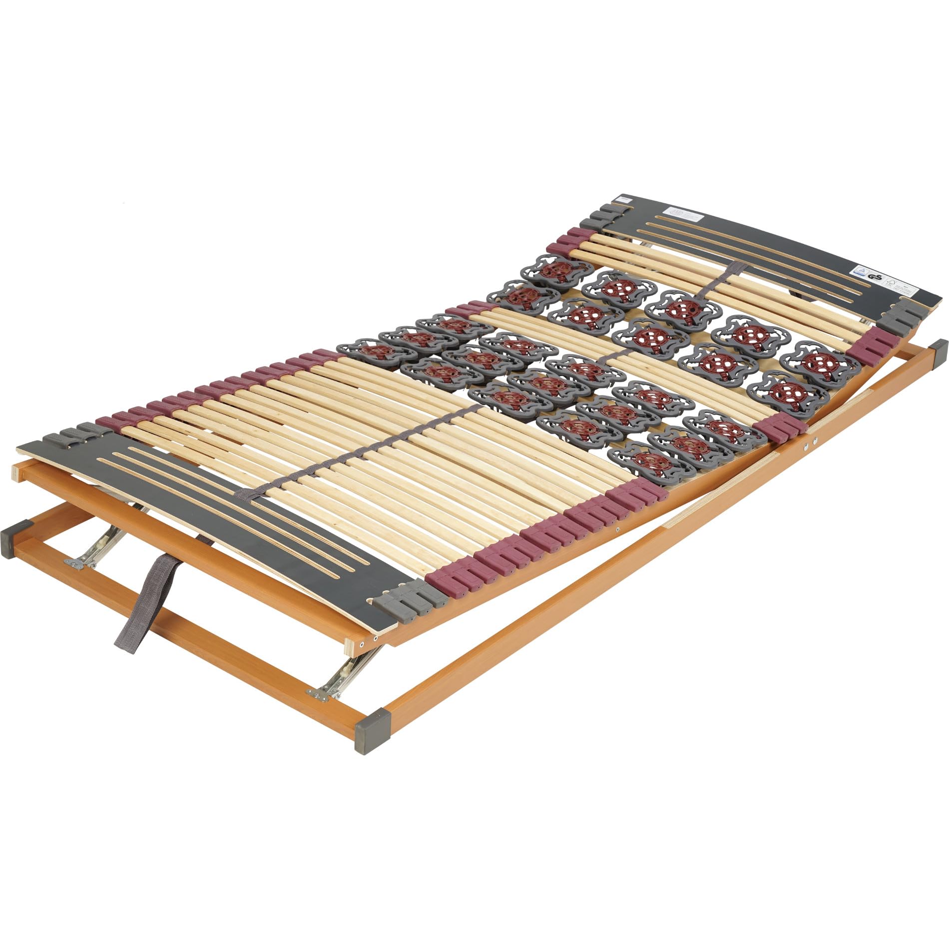 FMP | 7 Zonen Teller-Leisten Lattenrost Rhodos | Komfort | 90x210 cm | Kopf- und Fußteil verstellbar | TÜV/GS Zertifiziert | fertig montiert
