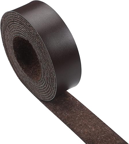 Miniatura 6 de Correa de cuero de 90 pulgadas de largo y 1 pulgada de ancho, tiras de cinturón de cuero muy adecuadas para proyectos de manualidades, collares de