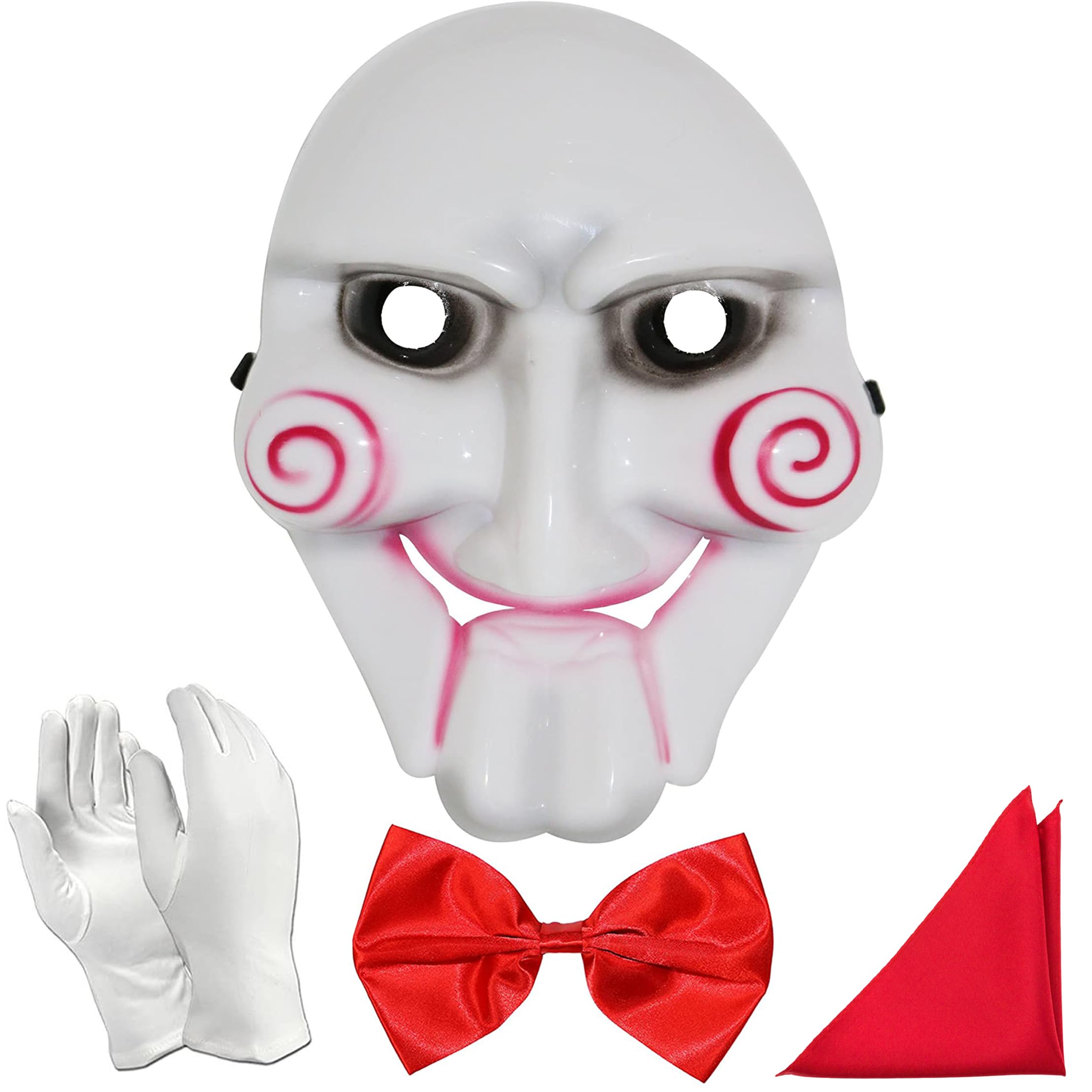 RockParty Billy The Puppet Horror Movie Costume Set, Fancy Dress Mask, Gloves