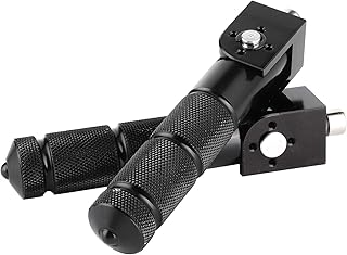 Motorcycle Foot Peg Foldable, Rear Footpeg 8MM Electric Car Bicycle 90 Degree Folding Passenger Footpeg Supports(Black)