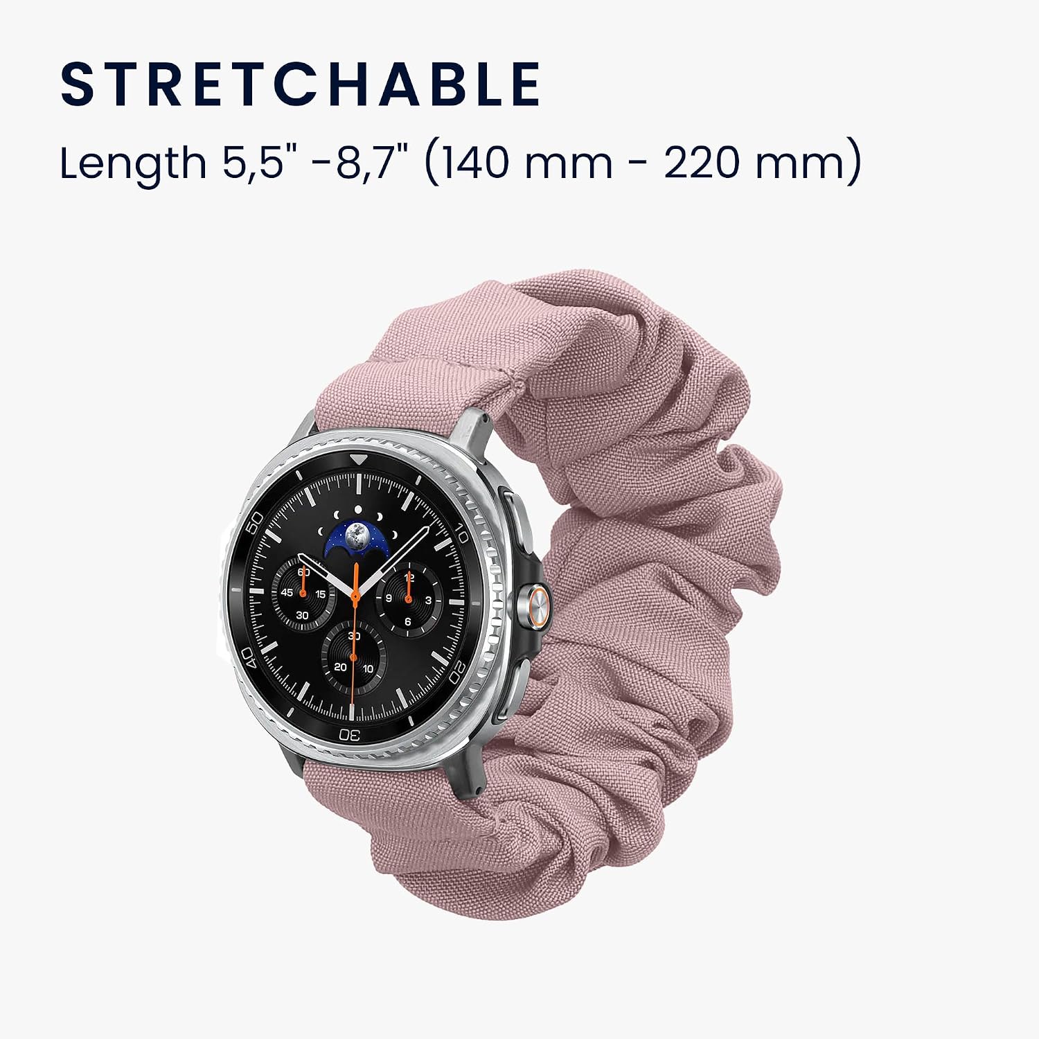 kwmobile Watch Strap Compatible with Samsung Galaxy Watch 8 Galaxy/Galaxy Watch 8 Classic 46mm Scrunchie Watch Band 5.5-7.5 inches (14-19 cm) image 4