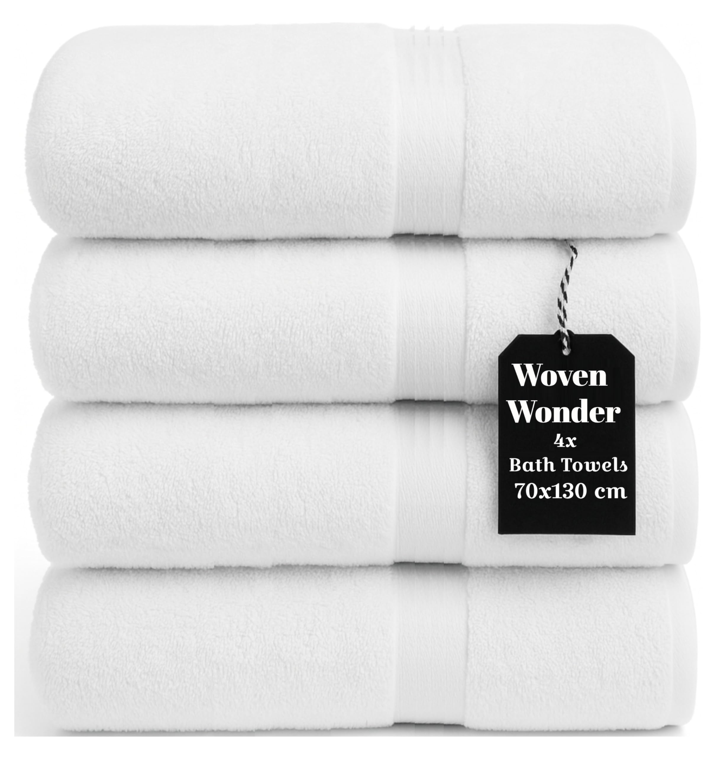Wovenwonder White 4X Large Bath Towels 100% Egyptian Cotton Towel Set Highly Absorbent, Quick Dry, Super Soft & Hotel Quality Bathroom Towels