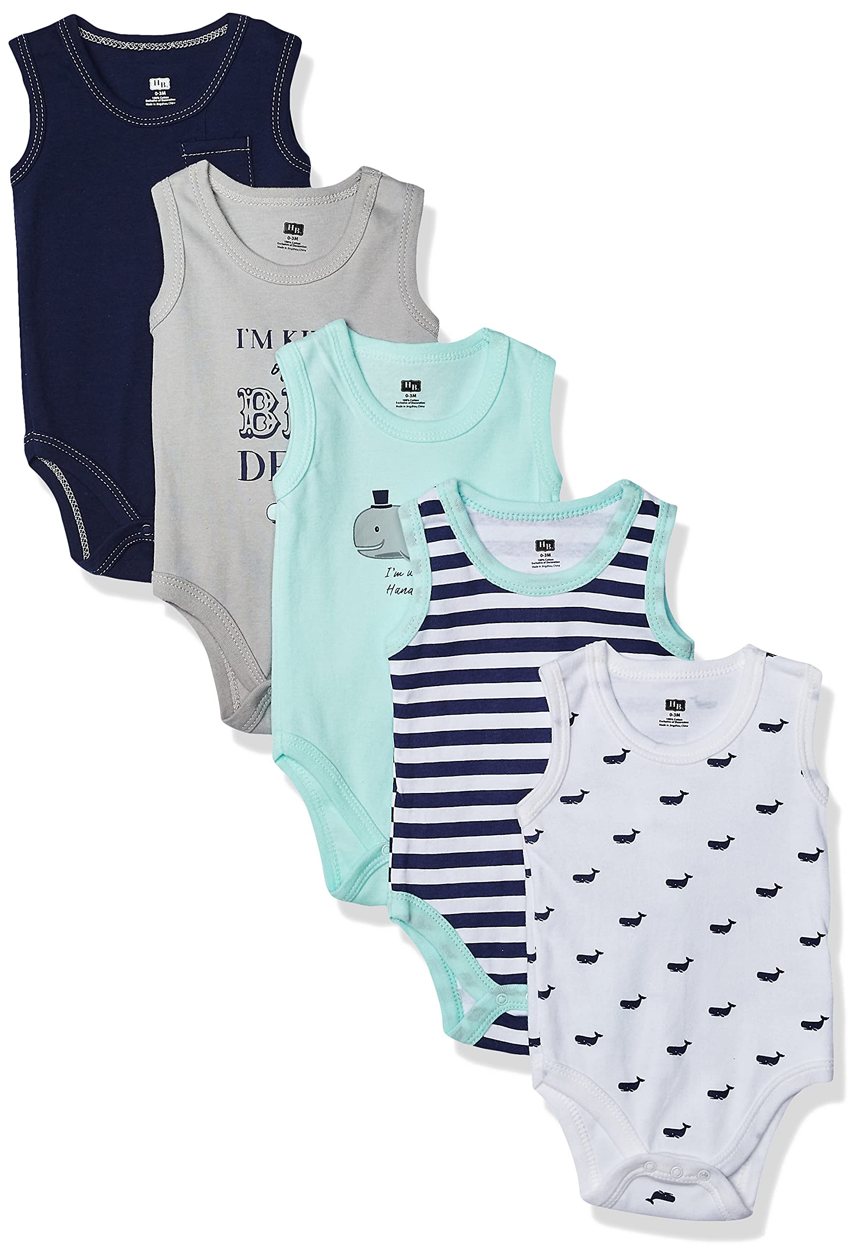 Hudson BabyUnisex Baby Cotton Sleeveless Bodysuits