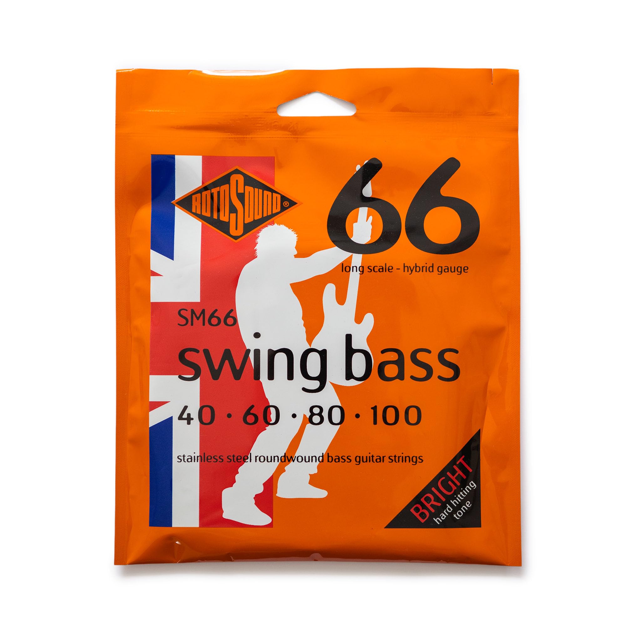 Rotosound Cuerdas para bajo eléctrico SWING 66 STAINLESS SETS 4-​Cuerdas SM66 Acero inoxidable Hybrid 40-​90