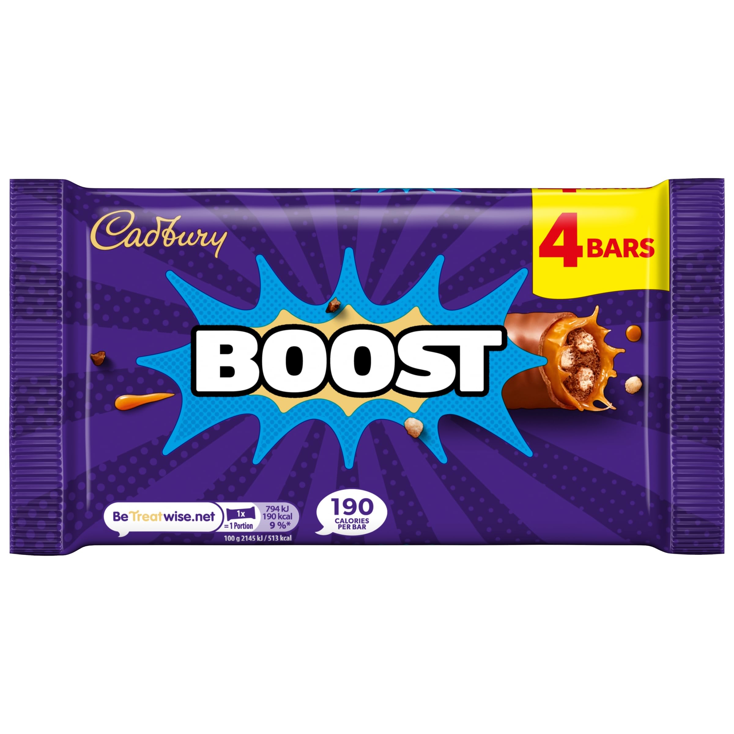 Cadbury Boost Original Chocolate Bars, 4 x 37 g (Pack of 1)