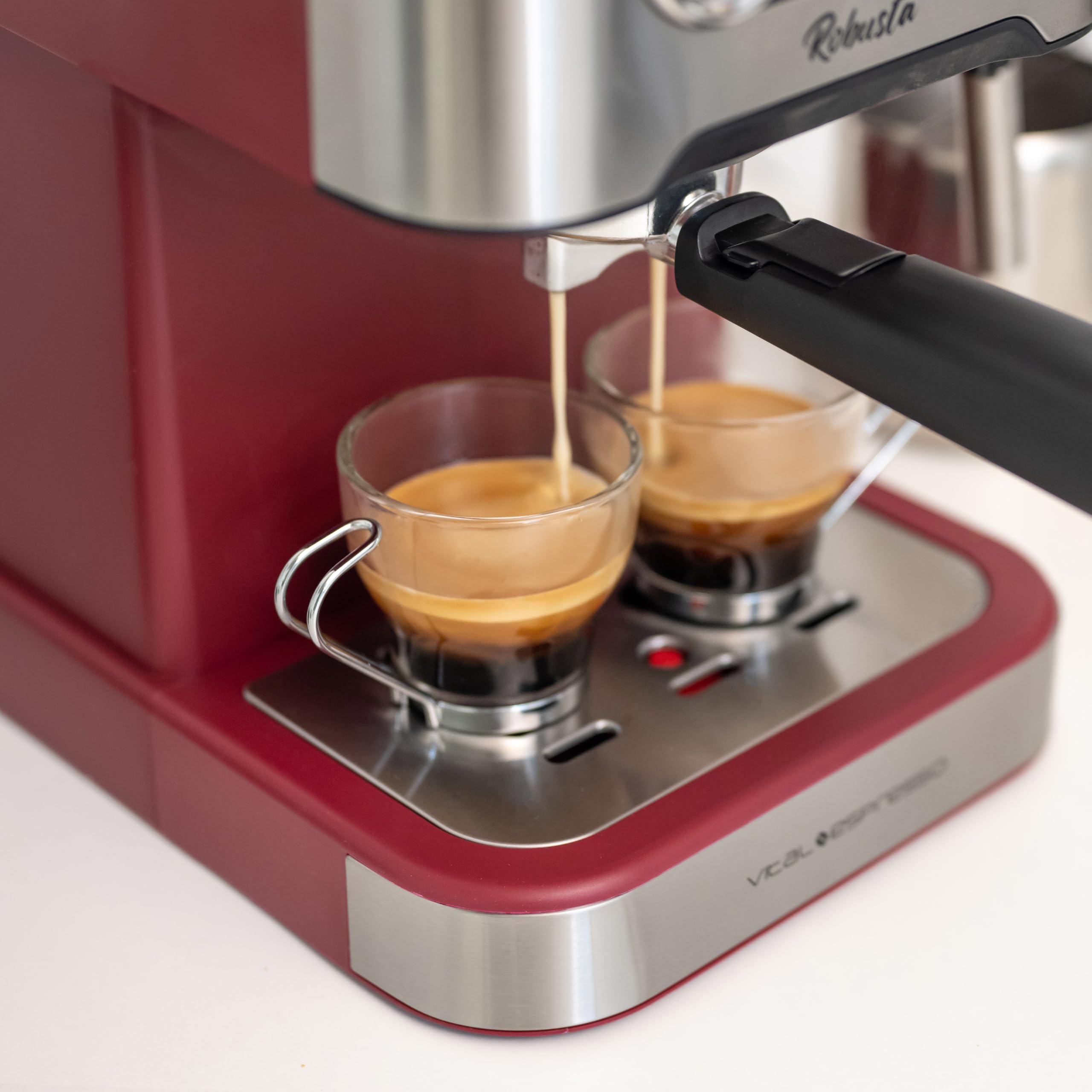 XSQUO Useful Tech Caffettiera Express. Espresso e Cappuccino, 1350w, 20 bar, Vaporizzatore Orientabile, Sistema Thermos Block di riscaldamento rapido.. Vital Espresso Robusta.