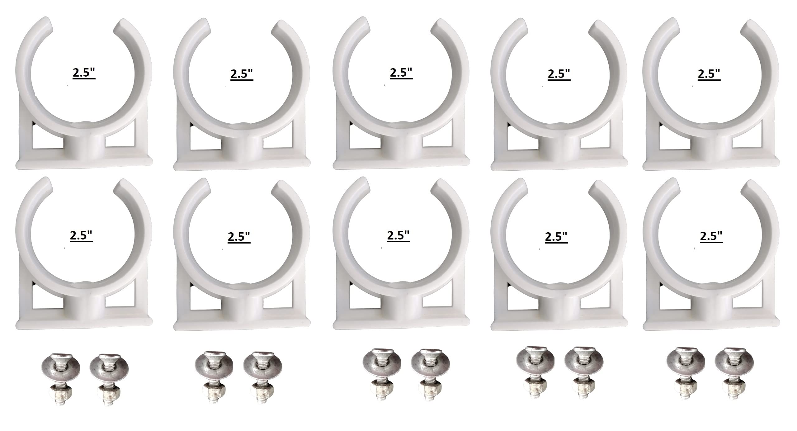 BON VIVANT® Water Purifier Filter C- Clamp/Clip 2.5" (10 PCS) White