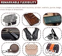 Vista 6 de Juego de 90 tornillos de acero inoxidable 304 Chicago de cuero, 7 tamaños de remaches de tornillo de cuero para manualidades, ropa, zapatos