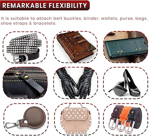 Miniatura 6 de Juego de 90 tornillos de acero inoxidable 304 Chicago de cuero, 7 tamaños de remaches de tornillo de cuero para manualidades, ropa, zapatos