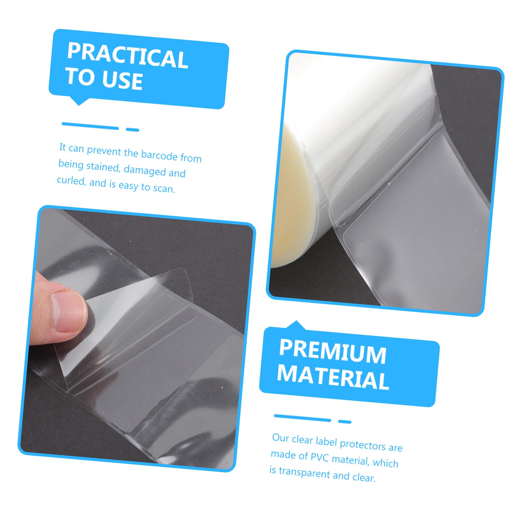 Didiseaon Pezzi Etichette Adesive Protettive Resistenti ai Graffi e Impermeabili 500 in Pvc Trasparente per Codici a Barre e Numeri per Biblioteca e Scuola
