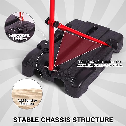 Miniatura 7 de VATOS Aro de baloncesto para interiores para niños y niños pequeños, juego de portería de baloncesto de altura ajustable con luz LED y marcador y 3