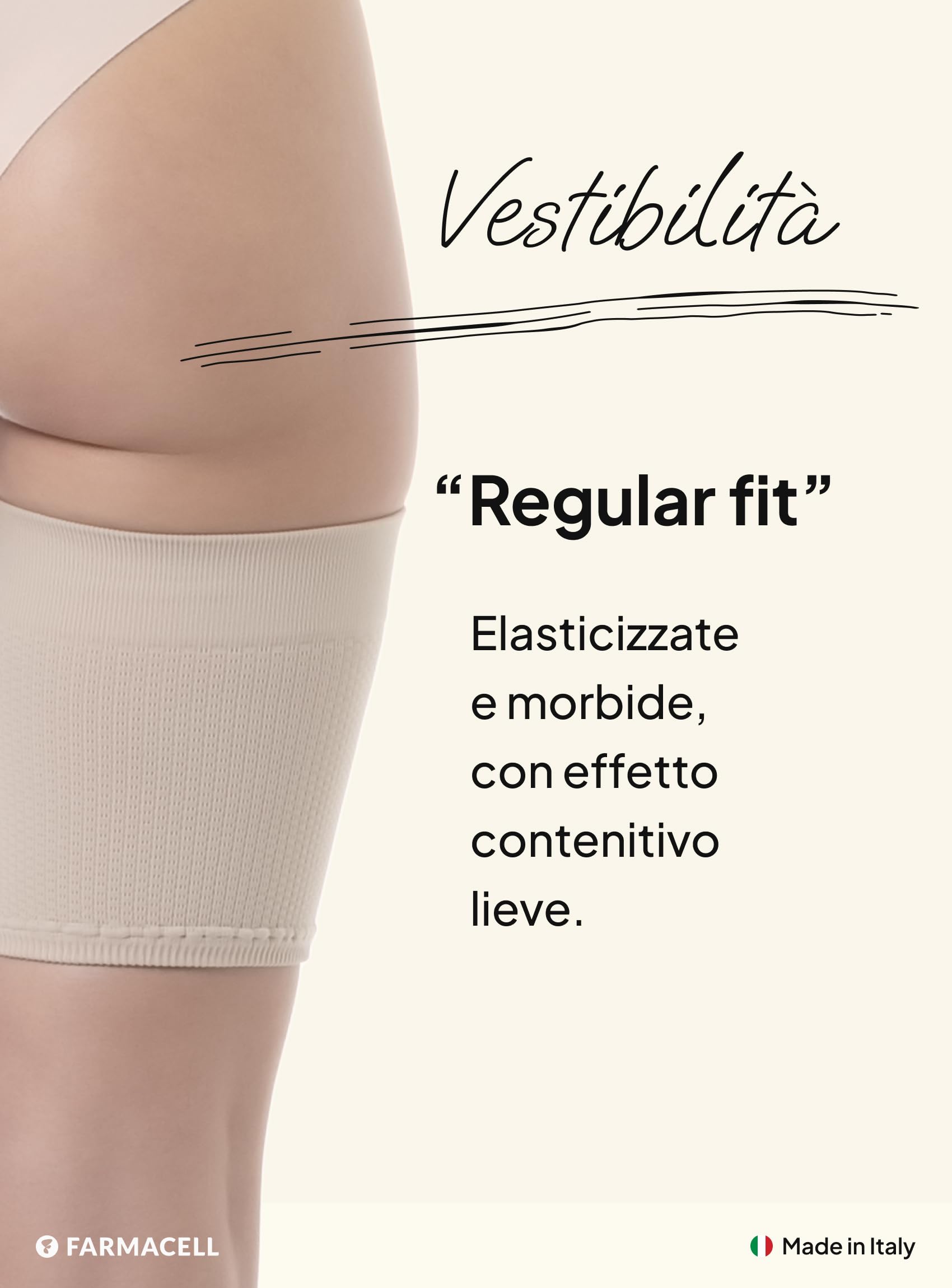 FarmaCell Fasce Antisfregamento Cosce, Anticellulite Massaggianti con Effetto FIR, Made in Italy, 1101