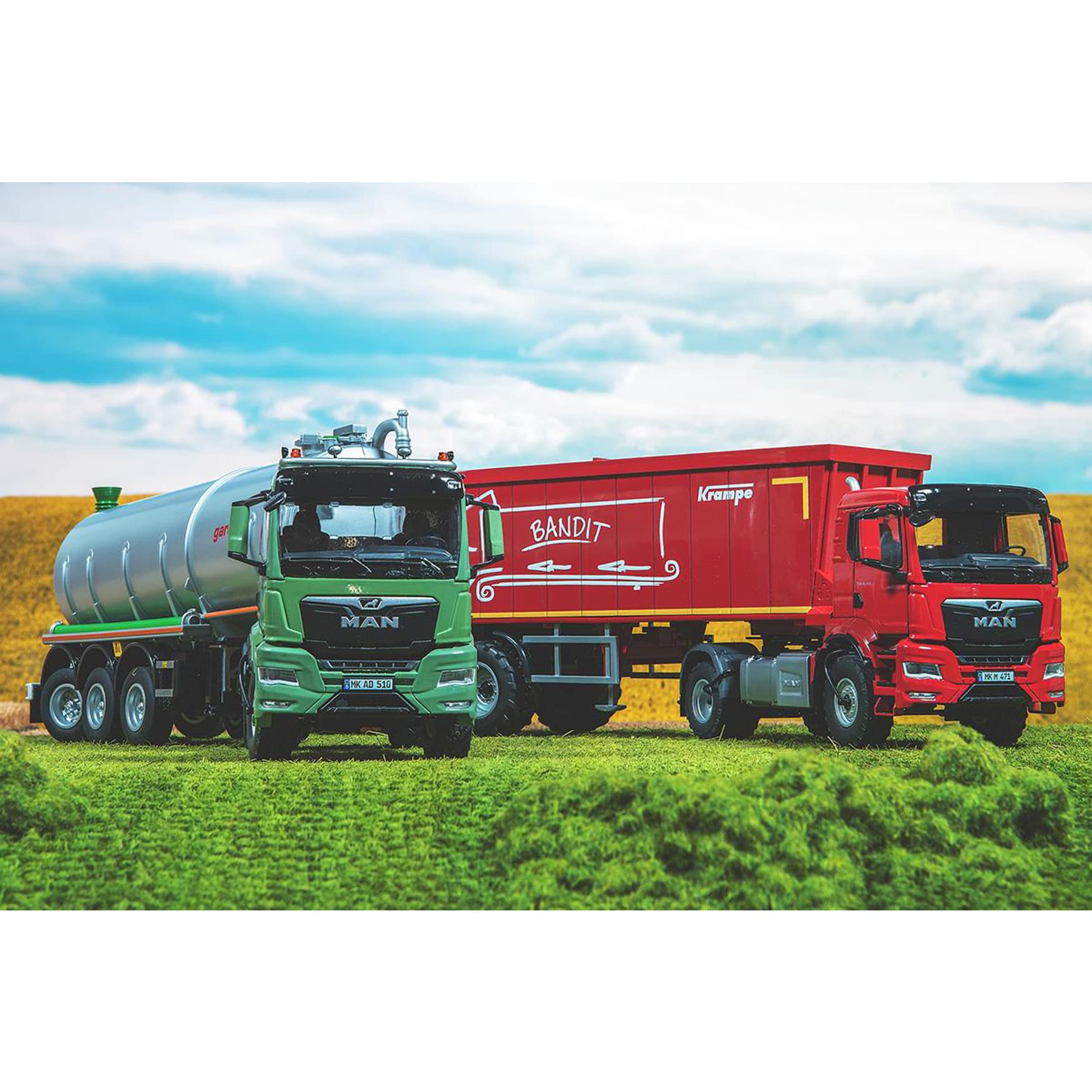Wiking 077650 MAN TGS 18.510 4x4 BL 2-Achs Zugmaschine, Modell-LKW, 1:32, Metall/Kunststoff, Ab 14 Jahre, Viele Funktionen, Inkl. Reifendruck-Regelanlage, Schwenkbarer Kühlergrill, Grün (Ackerdiesel)