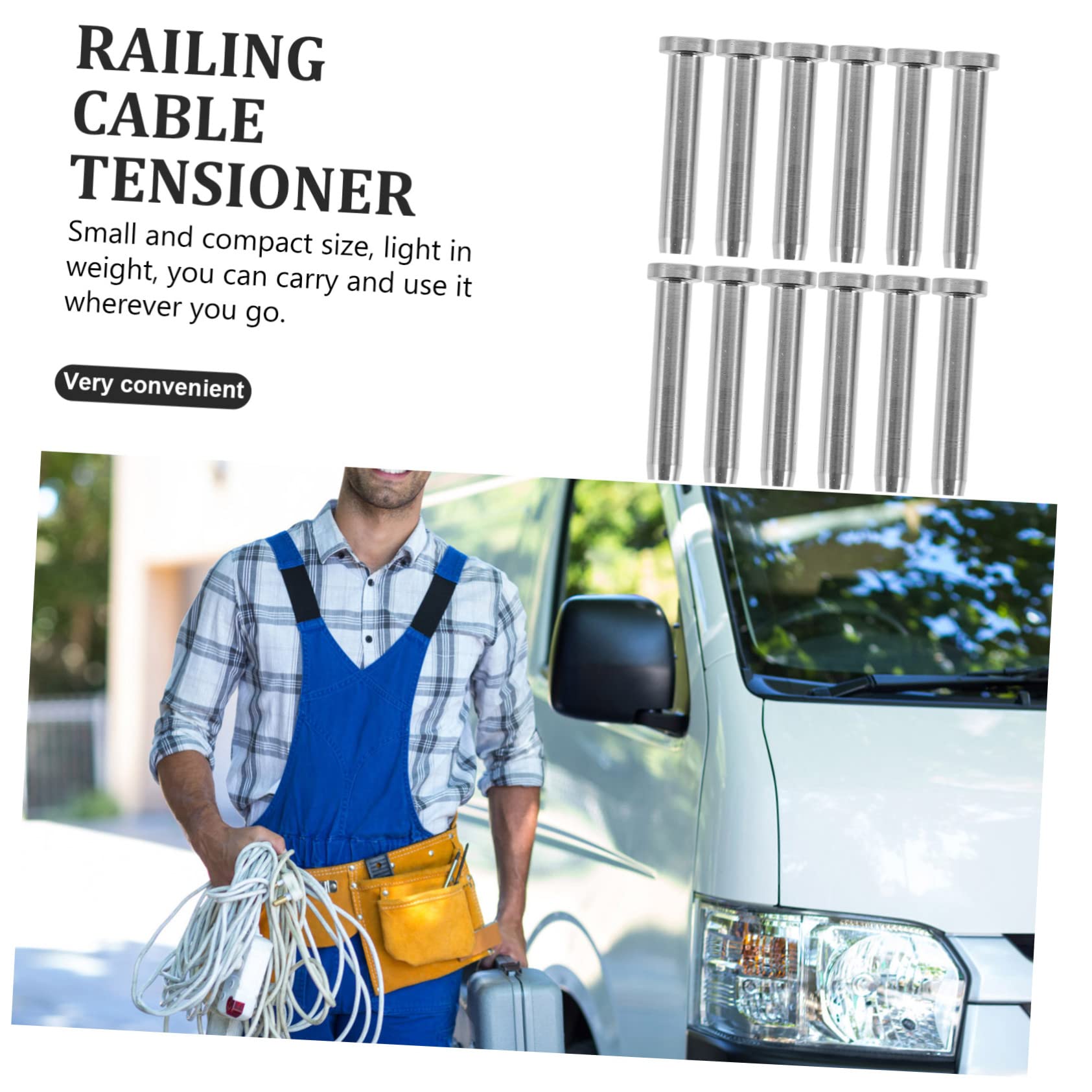 Gatuida Tendicavo Alta Resistenza alla Trazione 20 Pezzi per Ringhiera in Acciaio Inossidabile Facile da Usare, Adatto per Applicazioni Indoor e Costiere per Applicazioni Indoor e Costiere