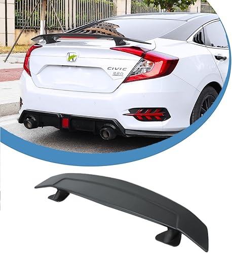 Alerón trasero para maletero de 52.3 pulgadas, estilo GT JDM, alerón compatible con alerón universal de carreras de automóviles, ligero negro