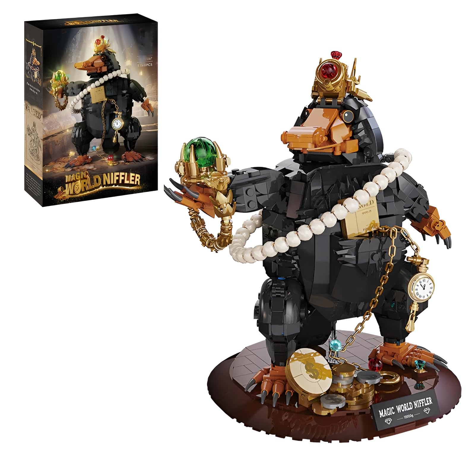 Magic World Niffler Building Blocks Set, Harry Platypus Model Building Bricks Kit, 1148 PCS Sniffer Animals Model Toys, Creative Gifts for Adults and Kids — image 1