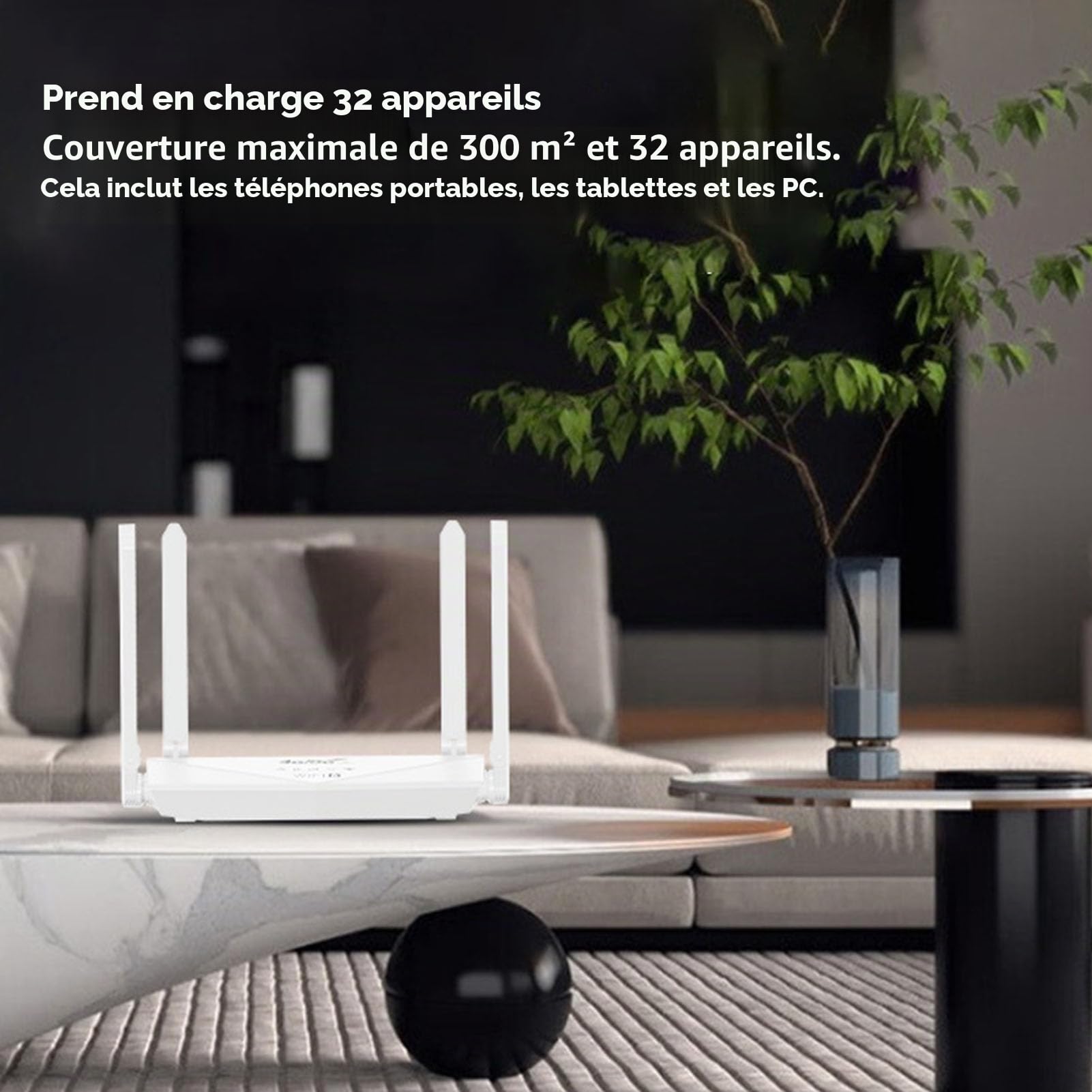 Tonysa Routeur sans Fil WiFi6, 4G CPE LTE 300 Mbps 6 Antennes Routeur Internet sans Fil avec Emplacement pour Carte SIM, sécurisé pour Bureau, Vente au Détail,