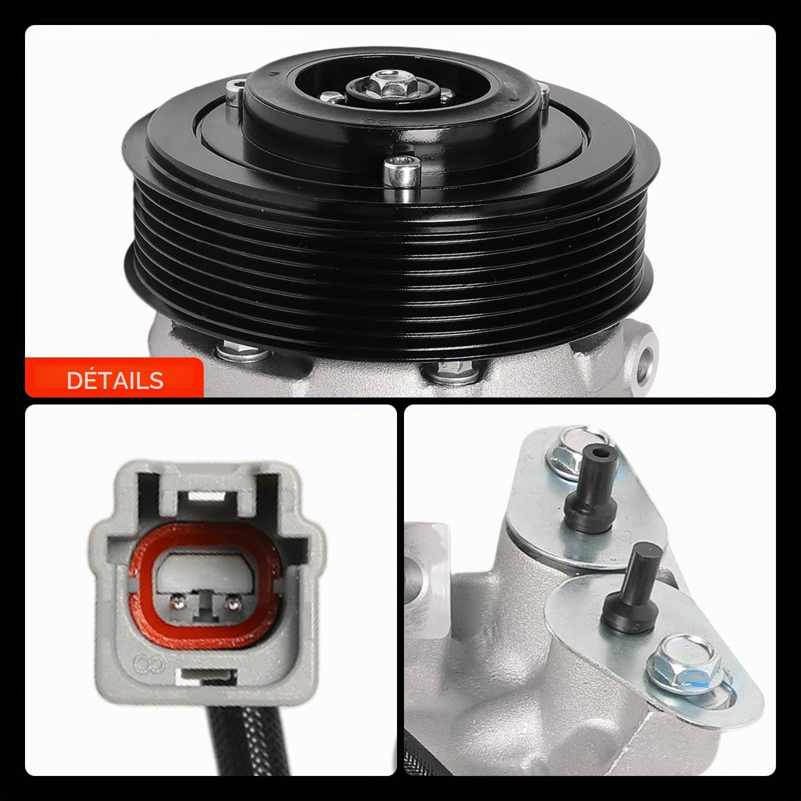 Frankberg Compresseur de climatisation avec embrayage 8200956574 | Compatible avec: Scénic III JZ0/1, Scénic III Van JZ0/1, M.e.g.a.n.e III Grandtour KZ0/1