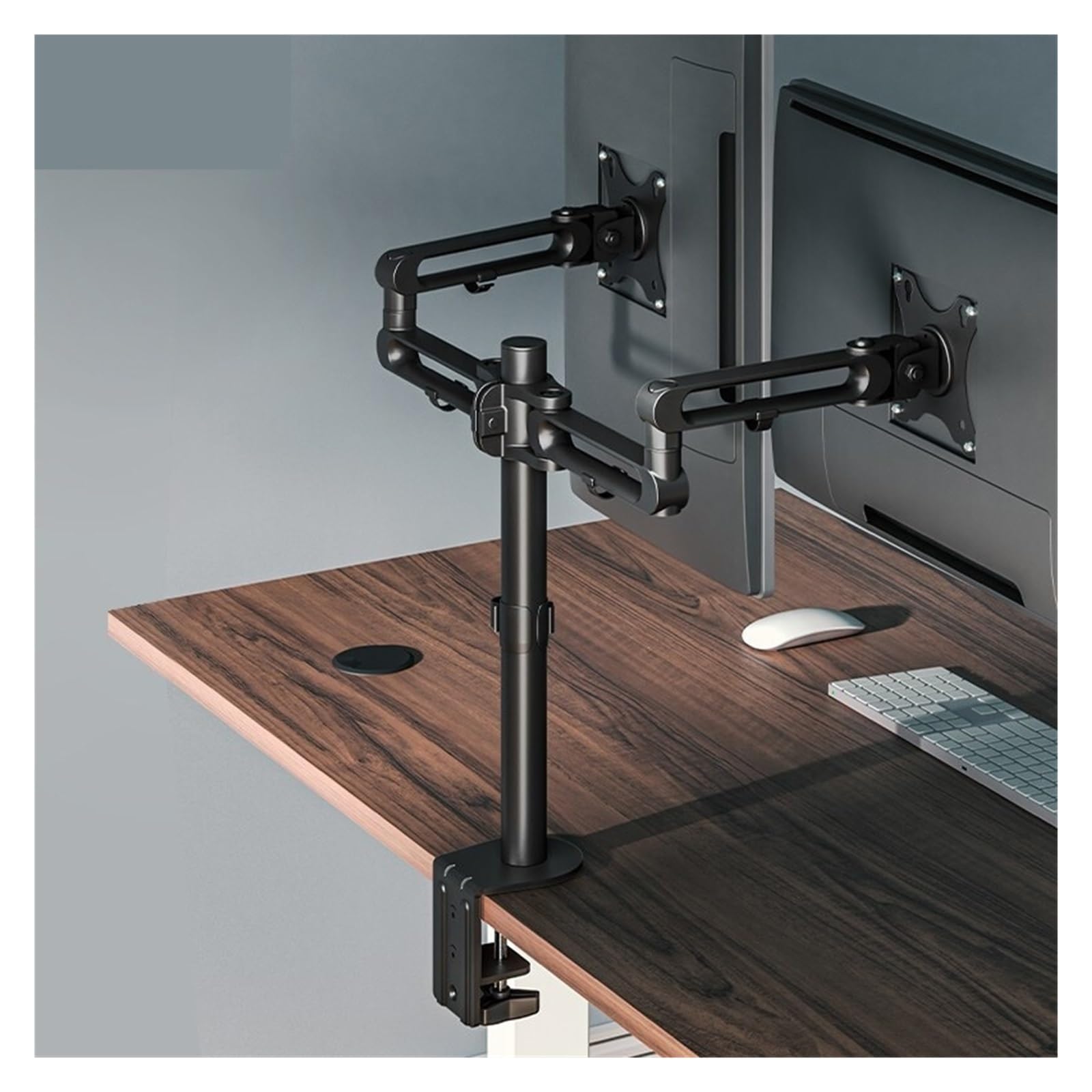 Bureau de levage avec cardan et double bras de moniteur pour setup gaming