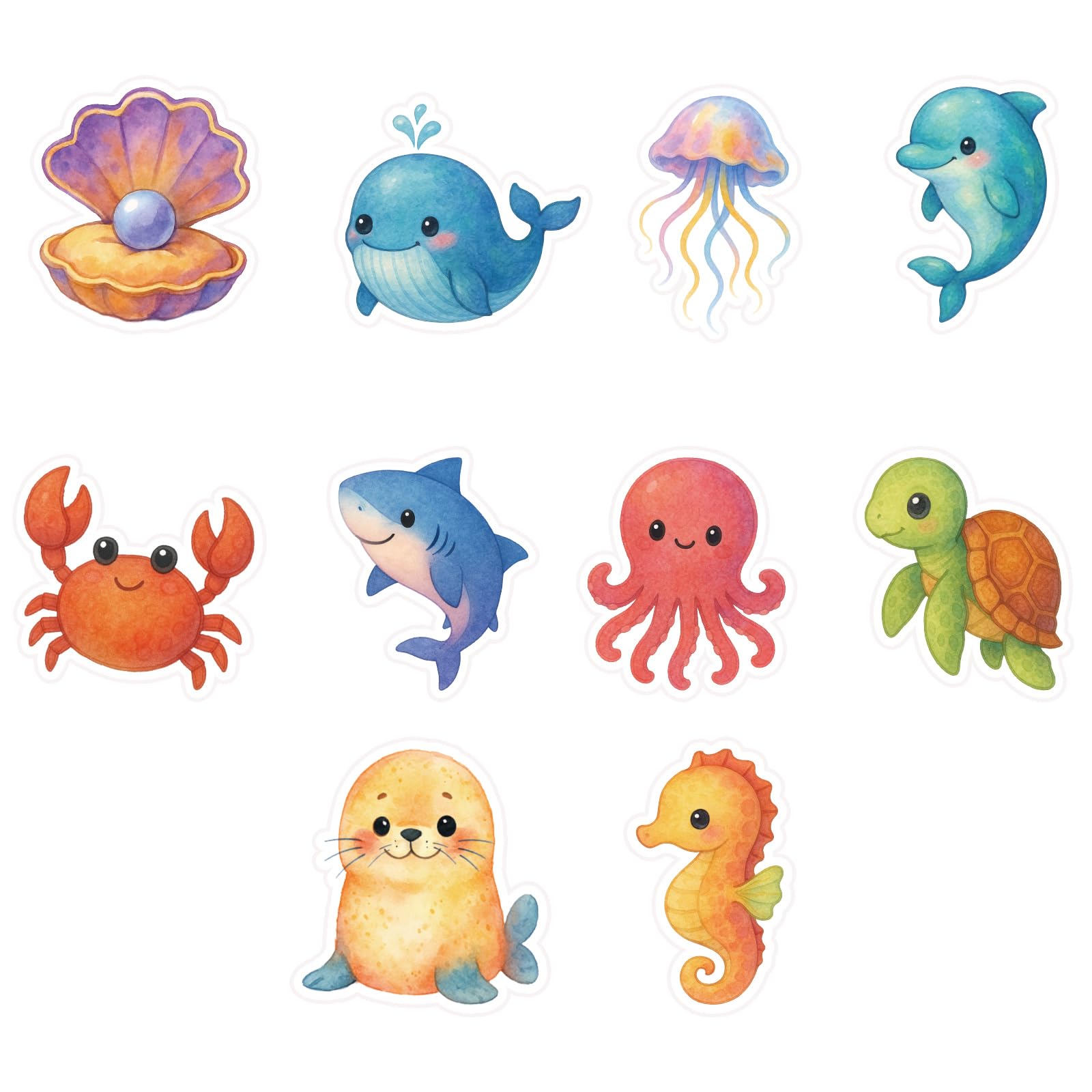 10 Sheets Ocean Stickers for Kids 200pcs Under the Sea Animal Stickers Cute Sea Creature Life Labels Waterproof Ocean Theme Party Favor Decorations for Water Bottle Computer Craft Supplies