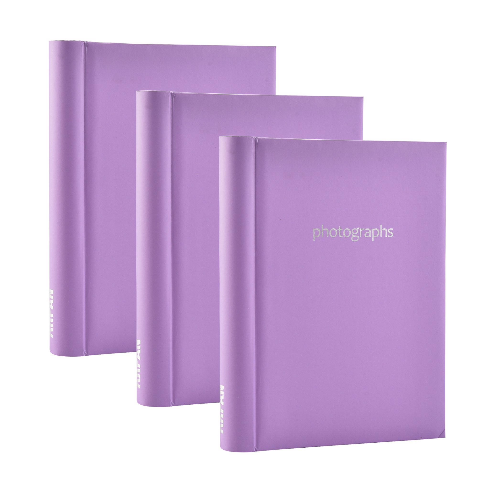 Arpan 3 x Purple Self Adhesive Photo Albums Totaling 108 Sheets 216 Sides