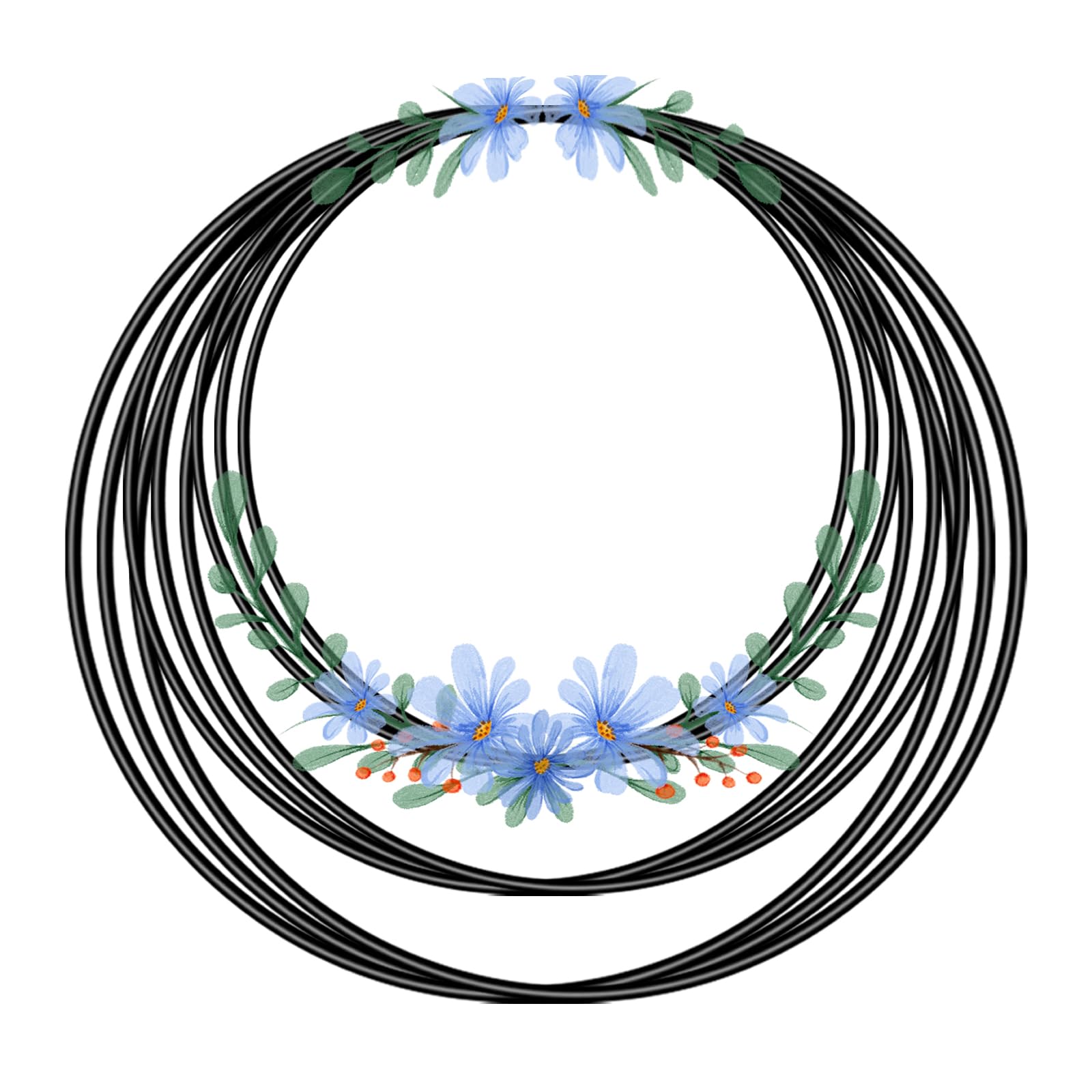 9 Pcs Black Round Metal Craft Rings, 20/25/30cm Decorative Macrame Hoop, Multifunctional Wedding Wreath Rings, DIY Dream Catchers, Wall Hanging Crafts for Birthday Party, Venues, Home Decoration