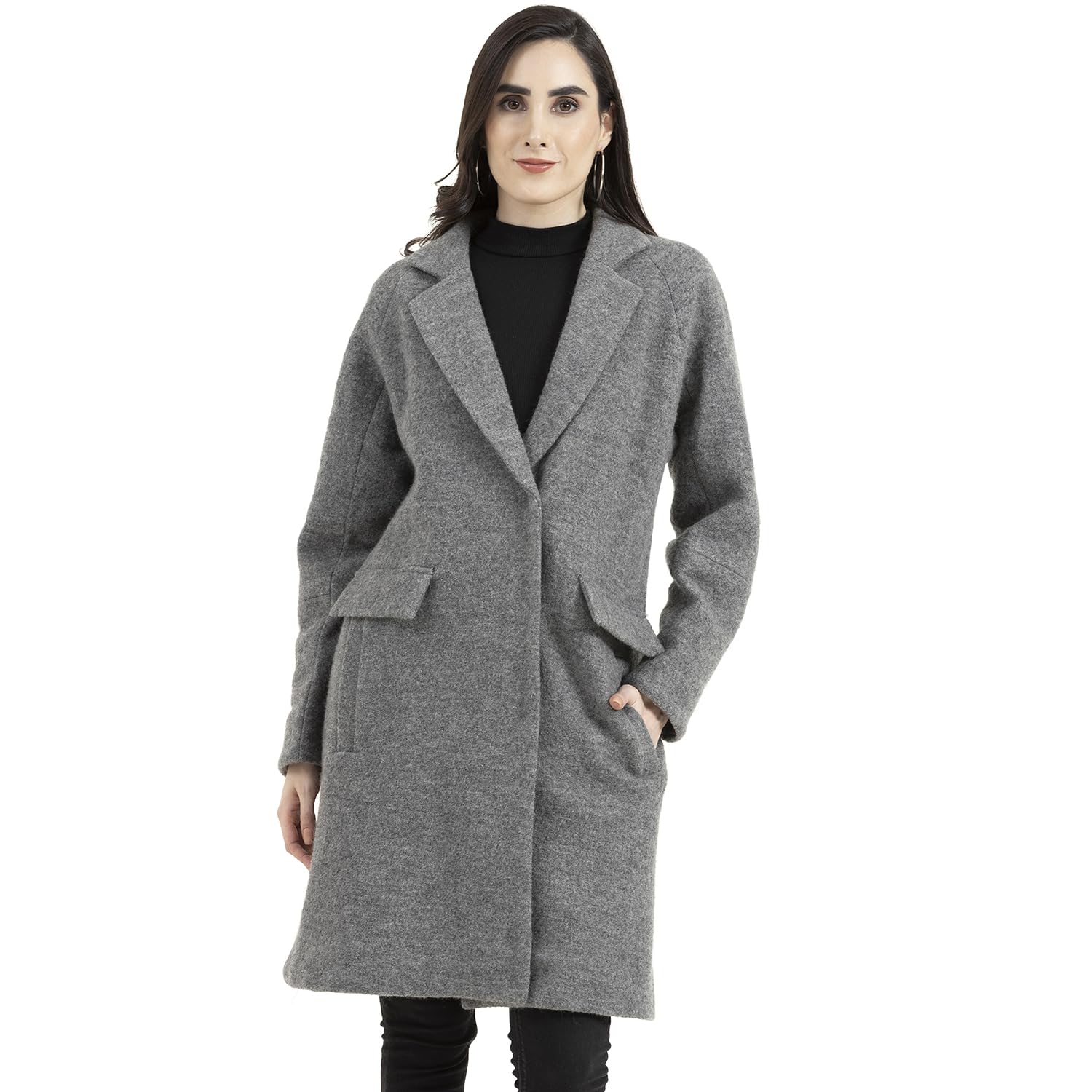 owncraft women's Double breasted Grey wool coat-picture-33