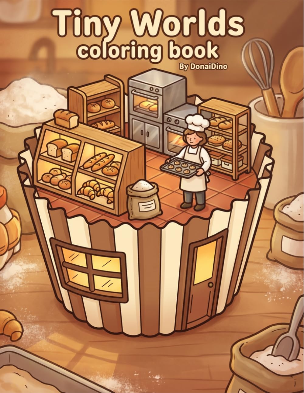 Tiny Worlds Coloring Book: Fun and Relaxing Miniature Scenes Inside Everyday Objects for Adults and Kids, Detailed Creative Designs for Stress Relief