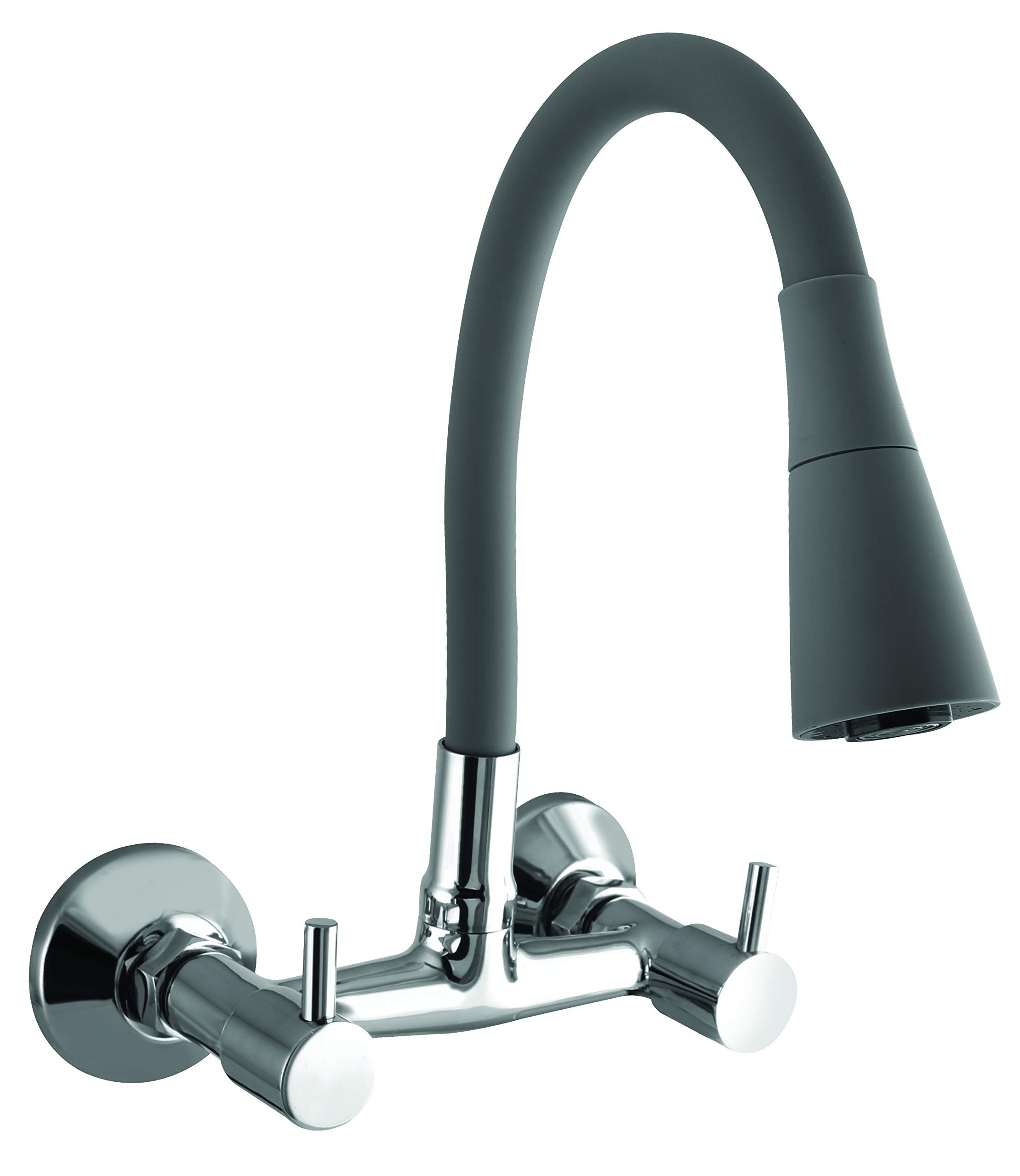10X Sink Mixer Tap for Kitchen 2 in 1 BYL-9876 Flexible Neck Dual Flow Grey Hot/Cold Facility (Double Flow)