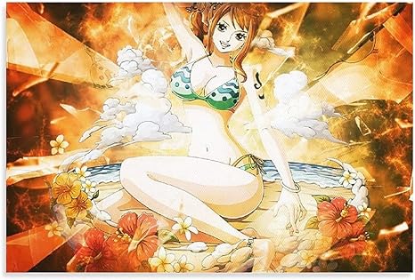 Amazon ワンピースナミアニメキャンバスアートポスターとウォールアートピクチャープリントリビングルーム壁画家族の寝室の装飾ポスター12x18インチ 30x45cm ウォールステッカー オンライン通販