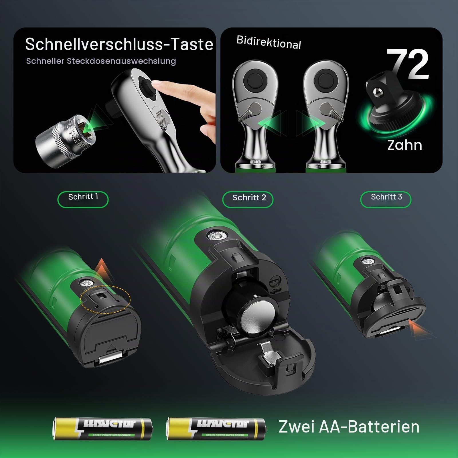 Digitaler Drehmomentschlüssel 1/2,20-400N.m, ± 1% Drehmomentschlüssel mit Summer und LED-Anzeige für Auto, Motorrad und Fahrrad