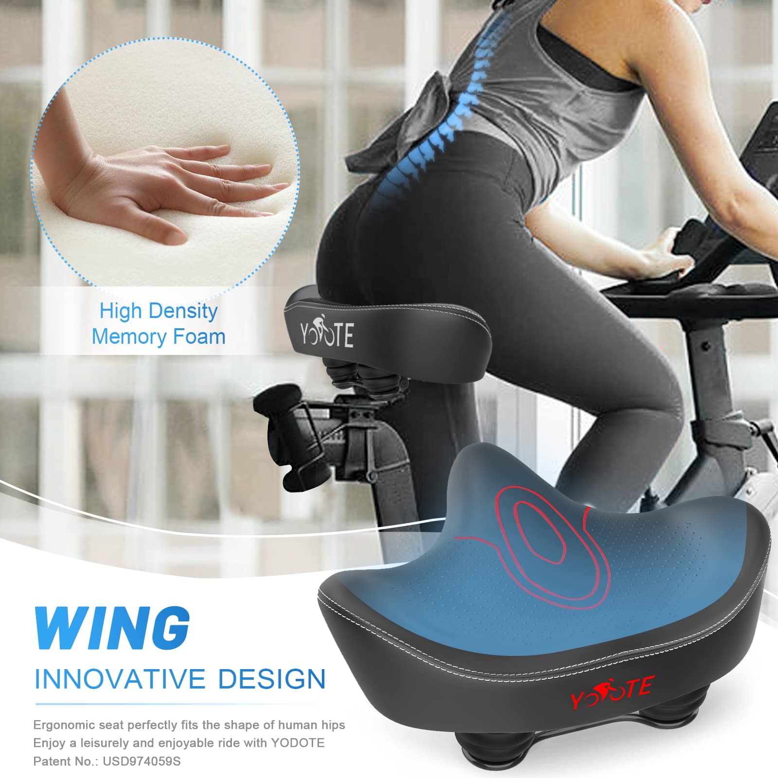 Cojín De Asiento De Bicicleta De Gran Tamaño Para Peloton Bike & Bike+, Asiento De Bicicleta Cómodo De Repuesto Para Hombres Y Mujeres, Sillín De Bicicleta Extra Ancho Compatible Con Peloton, Echelon