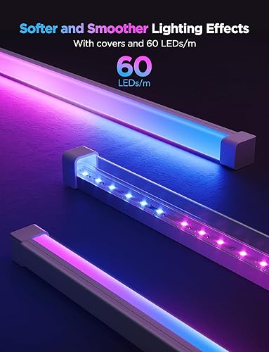 Miniatura 2 de Govee RGBIC - Tira de luces LED de 16.4 pies con cubiertas, luces LED inteligentes que funcionan con Alexa y Google Assistant, canal difusor LED con