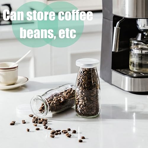 Miniatura 4 de Zubebe Paquete de 24 tarros de vidrio de 6 onzas con 48 tapas, versátiles para enlatar, mermeladas, gelatinas, manualidades, postres de una sola