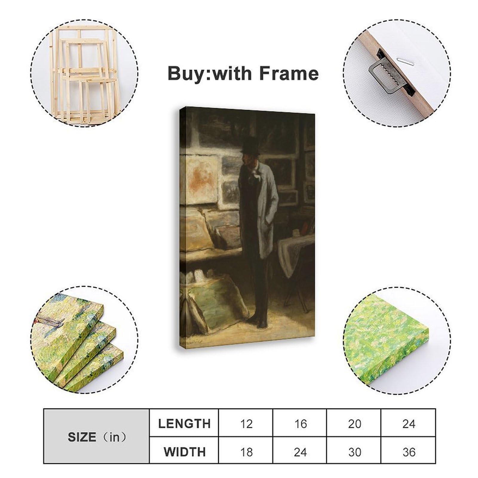 Honoré-Victorin Daumier Kunstdruck auf Leinwand, Wandkunst, Poster und Drucke, ästhetische Raumdekoration, für Schlafzimmer, Büro, 40 x 60 cm
