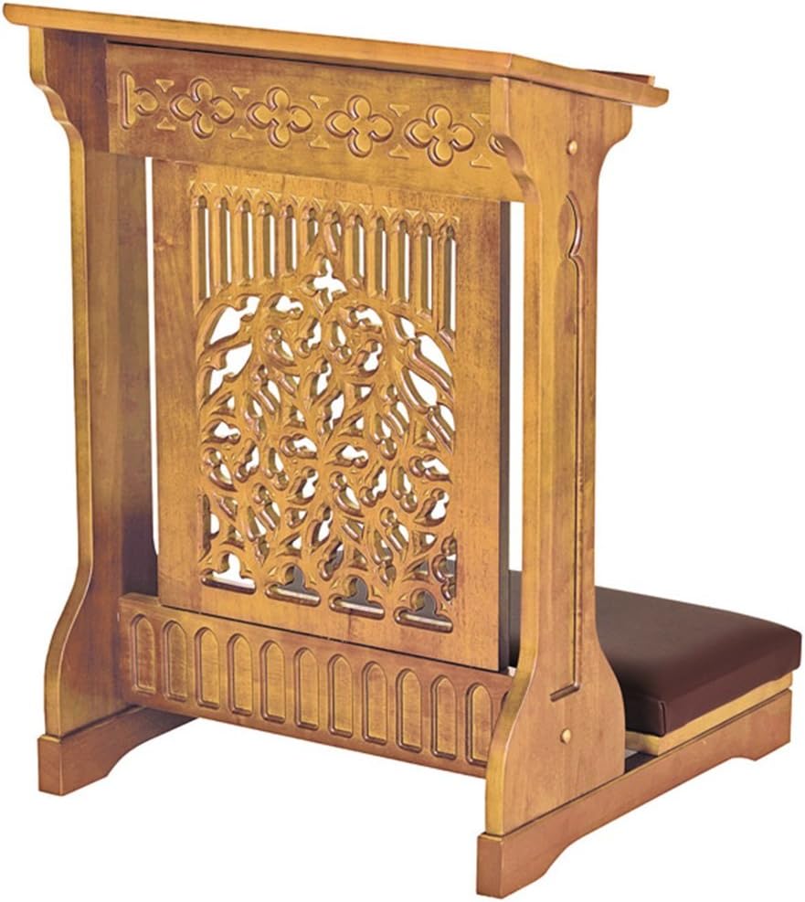 Tree of Life Padded Kneeler Church Furniture - Medium Oak