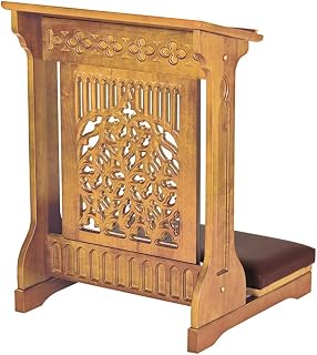 Tree of Life Padded Kneeler Church Furniture - Medium Oak