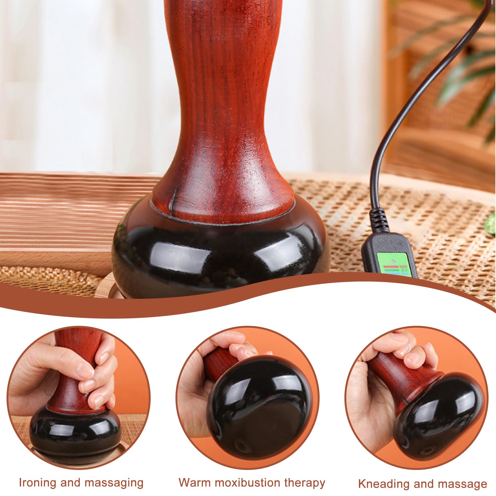 Hot Stone Massage Tragbar Heiße Massagesteine, Gua Sha Scraping Werkzeug Massager, Fünf-Gang-Temperaturregelung, Wärme-Massagetherapie für Home SPA Entspannung und Schmerzlinderung