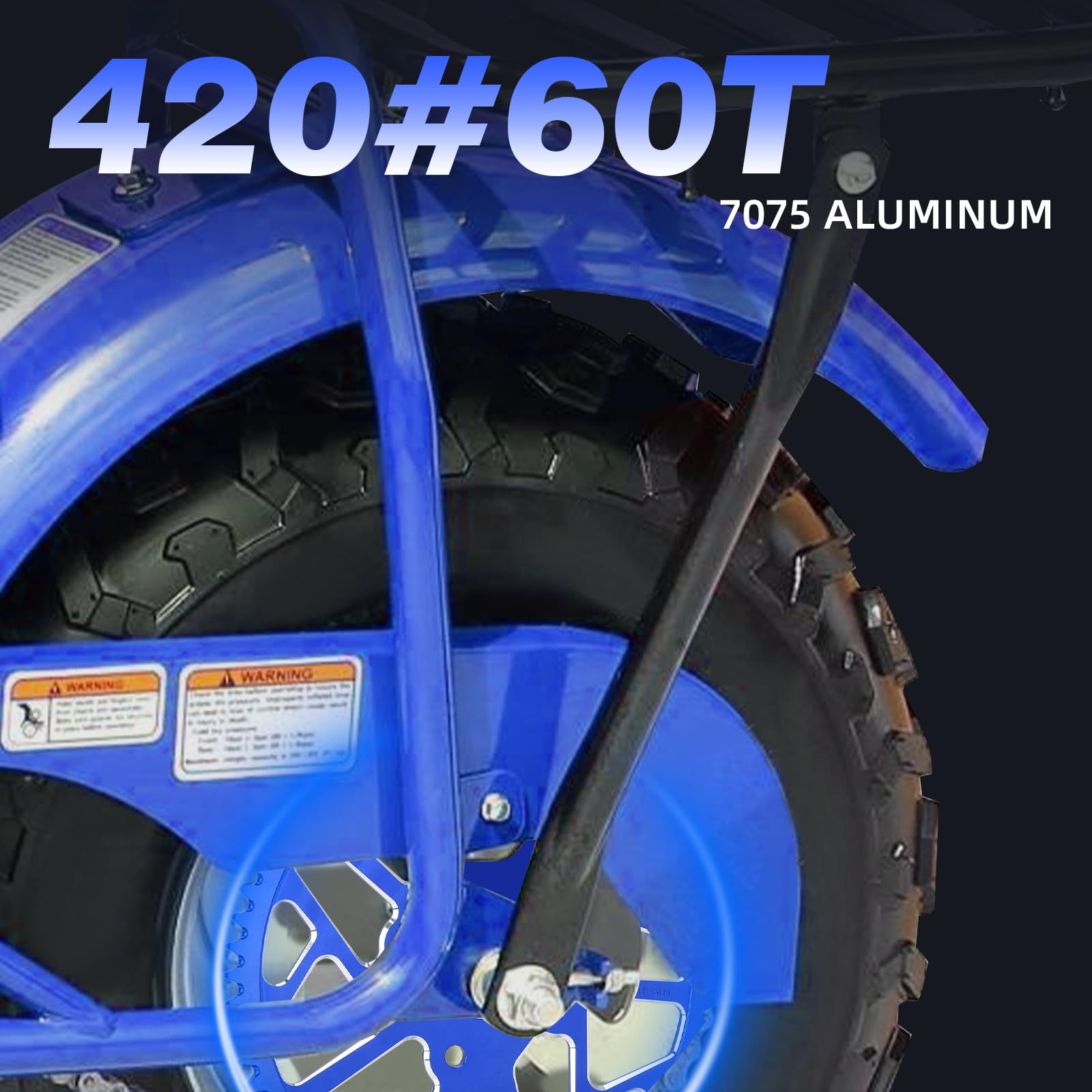 Pignone per catena 60T 420, 40 mm, ruota posteriore CNC per CT200U CT200U-EX BT200X Baja Warrior Predator 212cc 196cc Go Kart Trail 200 MB165 MB200 mini bike blu