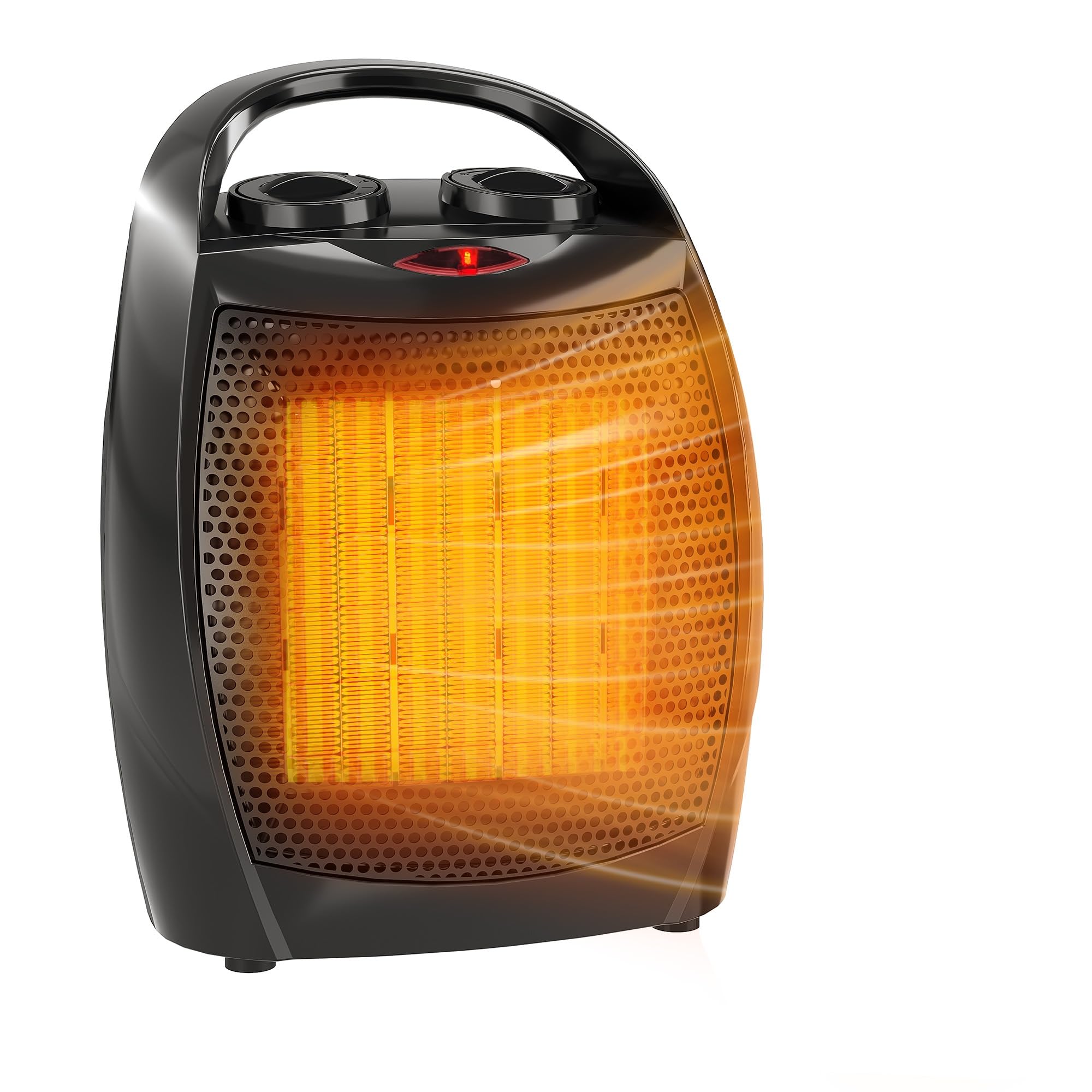 Small Space Heater with Thermostat, 1500w/750w Fast Heating Ceramic Desk Heater & Fan, Safe and Quiet <45 DB for Room Office Desk Indoor Use - 1