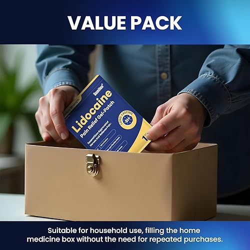 Miniatura 5 de Sumifun Parches de lidocaína al 4 % de máxima resistencia, 28 parches de alivio del dolor para espalda, hombros, codos, rodillas, músculos y