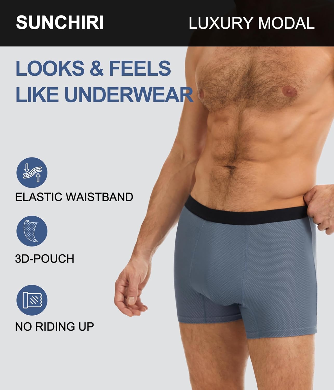 Men's Incontinence Underwear, Leakproof Boxer Briefs for Bladder Control, Regular Absorbency Modal Panties 3 Pack - Image 5