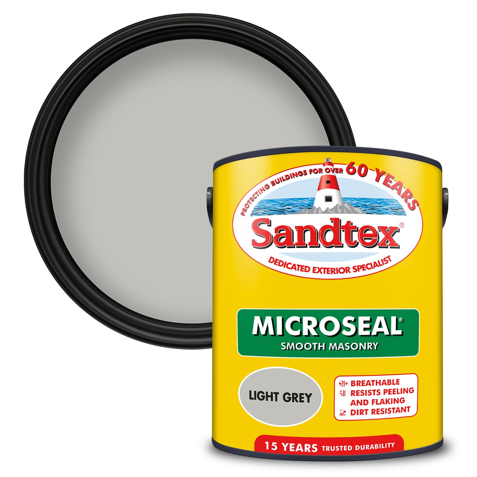 Sandtex Ultra Smooth Masonry Paint 5 Litre Stock Colours - Light Grey