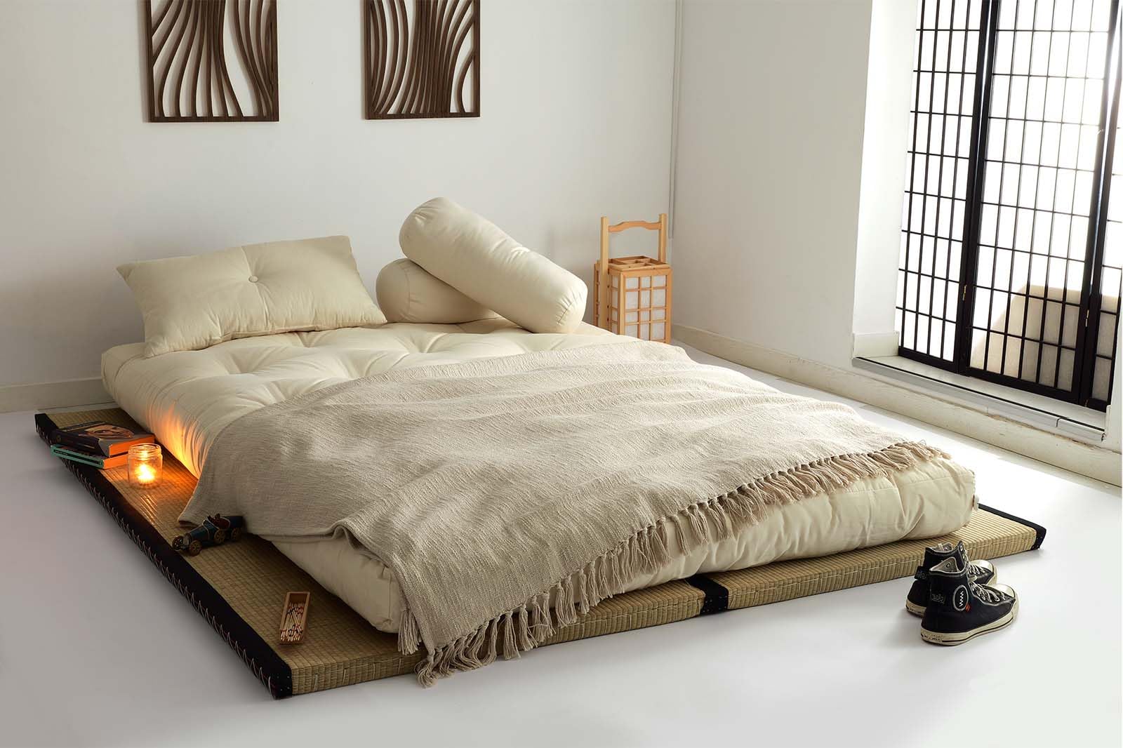 Combinazione 2 tatamis (90x200x5,5cm) futon Cotone (180x200x14cm)