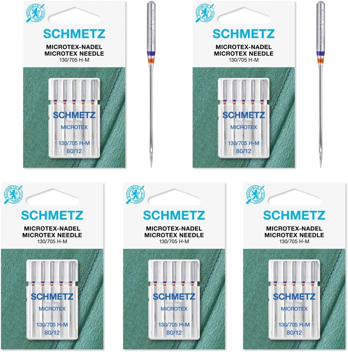 25 Schmetz Microtex Sharp Sewing Machine Needles 130/705 H