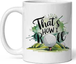 That's How I Roll Golf Ceramic Coffee Mug 11oz Funny Humor Cart Golfer Joke - Tea Coffee Mug with Comfortable Grip - Unique Sport Gift Cup for Office or Home - Vibrant Long-Lasting Print ID44991
